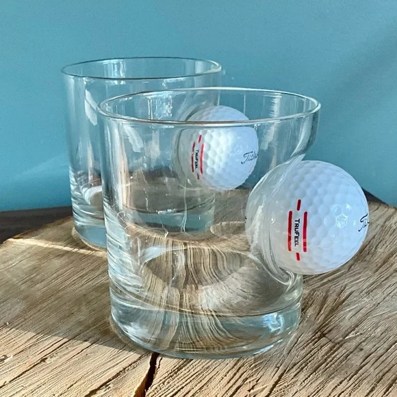 Set of 2 Titlelist Golf Ball Whiskey Rocks Glasses - Picture 4 of 8